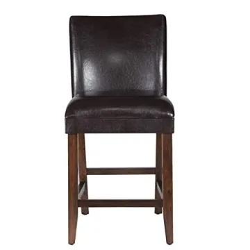 Classic 24" Brown Faux Leather Bar Stools | Stylish Home Decor