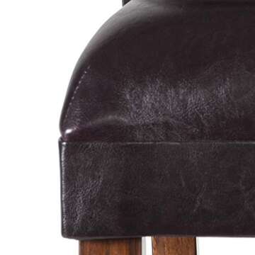 Brown Faux Leather Counter Height Bar Stools 24"