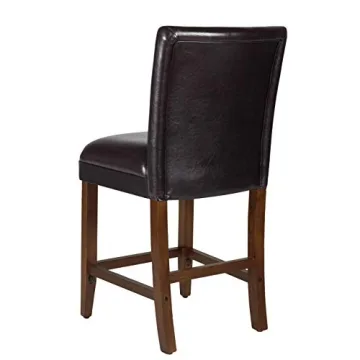 Brown Faux Leather Counter Height Bar Stools 24"