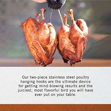 Pit Barrel Cooker Stainless Steel Turkey Hanger for Effortless Poultry Cooking