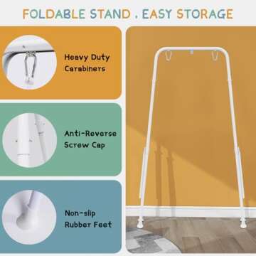 RAGOZONERY 2 in 1 Baby Jumper with Toddler Swing, Baby Jumpers and Bouncers,Indoor Outdoor Toddler Swing Set, Cotton, White