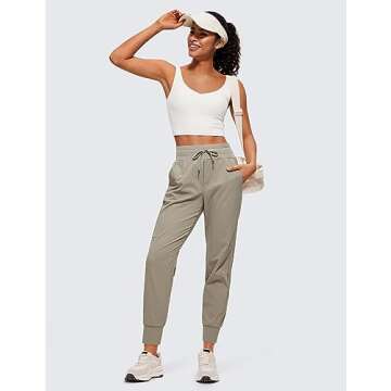 CRZ YOGA Women's High Waisted Joggers for Hiking