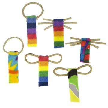 CAT DANCER Products Cat Chaser with Colorful Fleece, Interective Toy for Exercise (Pack of 6), 4 x 1.5 x 1 inches
