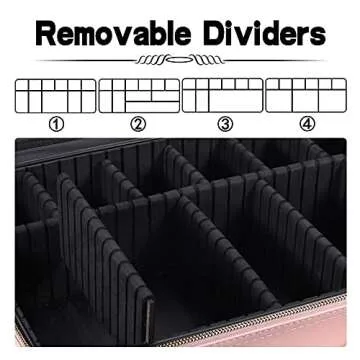 gzcz Travel Makeup Case Large Capacity Cosmetic Case Organizer 16 Inches Waterproof Portable Artist Makeup Storage Bag with Adjustable Dividers and Shoulder Strap for Makeup Brushes Jewelry, Pink