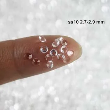 Genie Crystal ss10 Transparent Glass Rhinestones Flatback, 50 Gross 2.8 mm Unfoiled Clear Flat Back Crystals Stones for DIY Crafts, Tumblers, Shoes