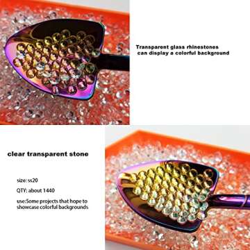 Genie Crystal ss10 Transparent Glass Rhinestones Flatback, 50 Gross 2.8 mm Unfoiled Clear Flat Back Crystals Stones for DIY Crafts, Tumblers, Shoes