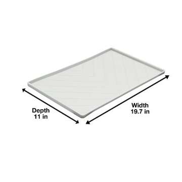 Messy Mutts Silicone Non-Slip Dog Bowl Mat with Raised Edge and Two Sides Reinforced with Metal Rods...