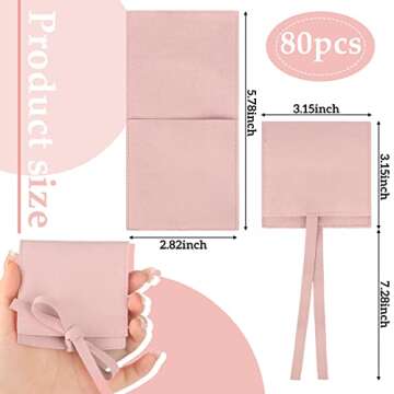 80 Pcs Microfiber Jewelry Pouch 8x8 cm Jewelry Packaging Bag Luxury Small Jewelry Gift Bag for Small...
