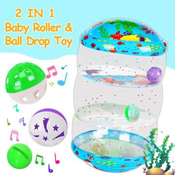 Crawling & Walking Baby Toys 6-12 Months Glowing Jumbo Inflatable Rolling Infant Toy 8 9 12-18 Month...