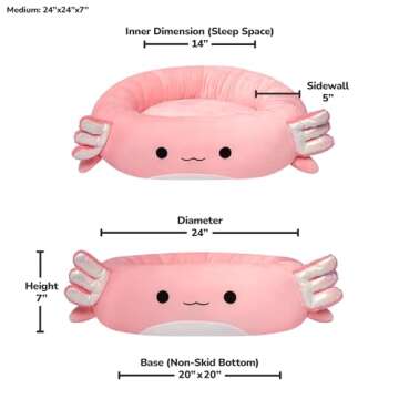 Soft 24-Inch Squishmallows Archie Pet Bed for All Pets
