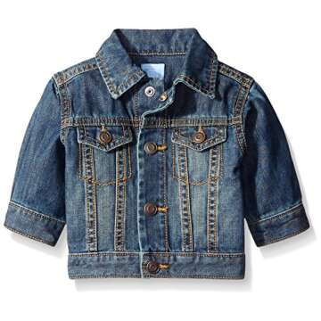 The Children's Place Baby Toddler Boys Denim Jackets, Dark Wear Wash Blue, 9-12 Months