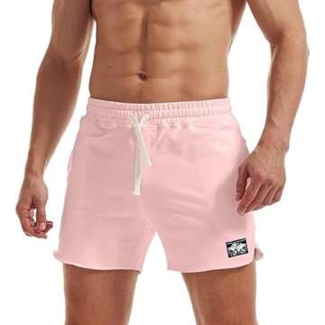 AIMPACT Mens Sweat Shorts 5 Inch Jogger Athletic Workout Shorts with Pockets (Pink XL)