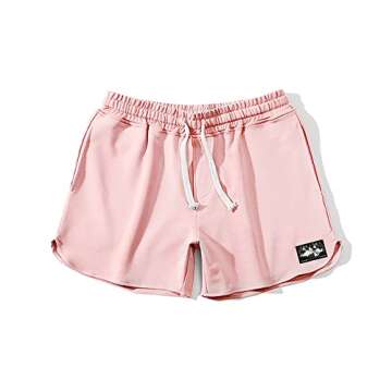 AIMPACT Mens Sweat Shorts 5 Inch Jogger Athletic Workout Shorts with Pockets (Pink XL)