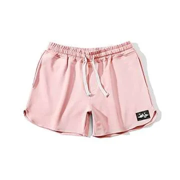 AIMPACT Mens Sweat Shorts 5 Inch Jogger Athletic Workout Shorts with Pockets (Pink XL)