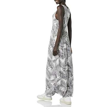 Amazon Brand - 28 Palms Women's Tropical Print Sleeveless Maxi Dress with Pockets