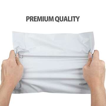 100 Pack Poly Mailers 10x13, White Self Sealing Shipping Bags, 2.5 Mil Thick Mailing Envelopes, Packing Bag for Small Business