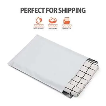 100 Pack Poly Mailers 10x13, White Self Sealing Shipping Bags, 2.5 Mil Thick Mailing Envelopes, Packing Bag for Small Business