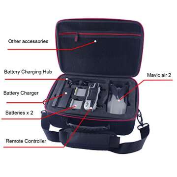 Skyreat Portable Hard Carrying Case Compatible with DJI Air 2S / Mavic Air 2，Works with Remote Controller, Charger Hub and Other Accessories