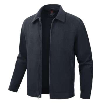 Rdruko Men's Cotton Lightweight Jackets Casual Stylish Full Zip Up Vintage Corduroy Jacket with Zip ...