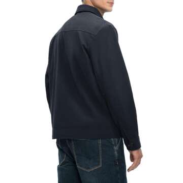 Rdruko Men's Cotton Lightweight Jackets Casual Stylish Full Zip Up Vintage Corduroy Jacket with Zip Pockets Navy Blue S