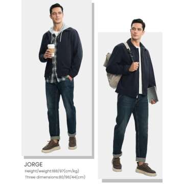 Rdruko Men's Cotton Lightweight Jackets Casual Stylish Full Zip Up Vintage Corduroy Jacket with Zip Pockets Navy Blue S