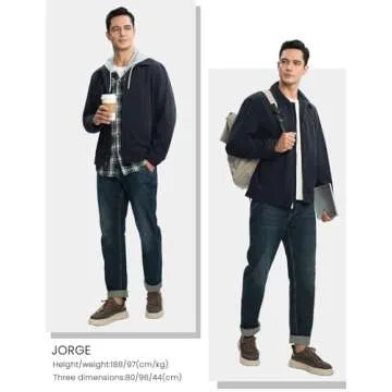 Rdruko Men's Cotton Lightweight Jackets Casual Stylish Full Zip Up Vintage Corduroy Jacket with Zip Pockets Navy Blue S