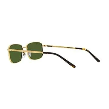Ray-Ban RB3717 Rectangular Sunglasses, Legend Gold/Polarized Dark Green, 60 mm