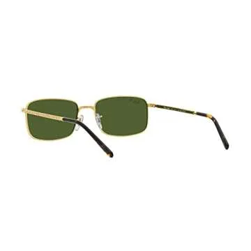 Ray-Ban RB3717 Rectangular Sunglasses, Legend Gold/Polarized Dark Green, 60 mm