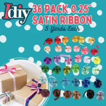 Satin Ribbon 36 Pack - Ideal for Crafts and Decorations