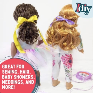 Satin Ribbon 36 Pack - Ideal for Crafts and Decorations