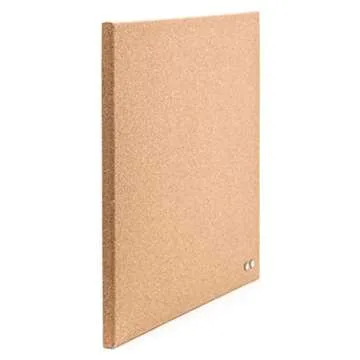 U Brands Frameless Square Cork Bulletin Board, Office Supplies, 14” x 14”, Natural, with Push Pins, 1 Count