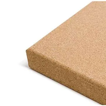 U Brands Frameless Square Cork Bulletin Board, Office Supplies, 14” x 14”, Natural, with Push Pins, 1 Count