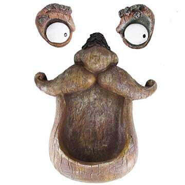 Juegoal Bird Feeder Tree Face Decor Outdoor, Fun Old Man Tree Sculpture Yard Art Garden Decoration