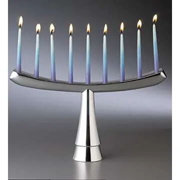nambe Menorah | 12.5 x 7.5 Inch Hannukah Menorah | Made of nambe Alloy | Decorative Menorah for Chanukah | Holds The Traditional 9 Candles (3/8 in) | Designed by Marilyn Davidson