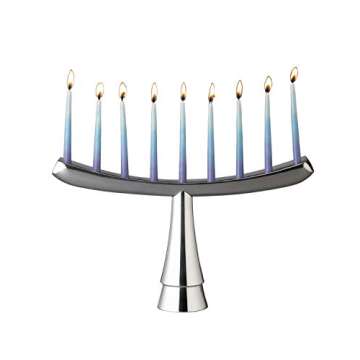 nambe Menorah | 12.5 x 7.5 Inch Hannukah Menorah | Made of nambe Alloy | Decorative Menorah for Chanukah | Holds The Traditional 9 Candles (3/8 in) | Designed by Marilyn Davidson
