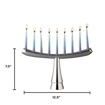 nambe Menorah | 12.5 x 7.5 Inch Hannukah Menorah | Made of nambe Alloy | Decorative Menorah for Chanukah | Holds The Traditional 9 Candles (3/8 in) | Designed by Marilyn Davidson