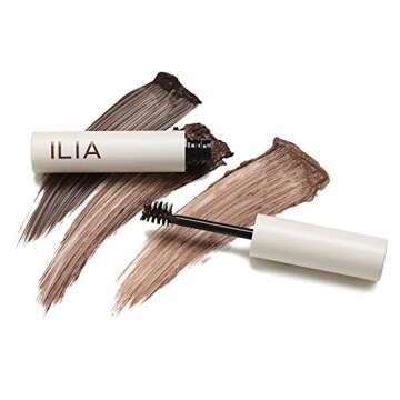 ILIA - Essential Brow Gel | Non-Toxic, Vegan, Cruelty-Free, Flake-Free, Thickens, Fills & Sculpts Brows (Dark Brown)
