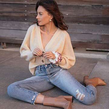 HARLOW Designer Silk Scrunchies for hair, Big Scrunchies Satin Packs for VSCO stuff, Hair Scrunchies - 6 Pack (Neutral Silk)