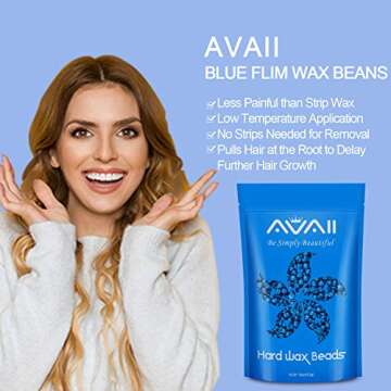 Wax Beans, AVAII Hard Wax Beans(453g/16oz), Painless Hair Removal for Coarse Hair Refill Waxing Beads for Underarms, Leg, Chest, Brazilian Bikini, Perfect for Any Wax Warmer.