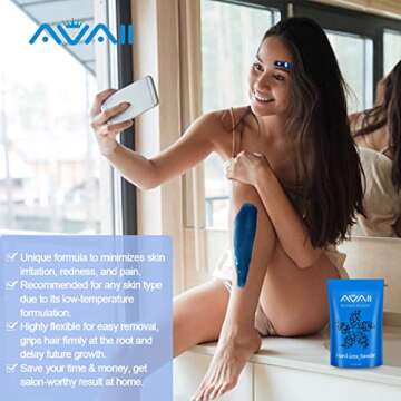 Wax Beans, AVAII Hard Wax Beans(453g/16oz), Painless Hair Removal for Coarse Hair Refill Waxing Beads for Underarms, Leg, Chest, Brazilian Bikini, Perfect for Any Wax Warmer.