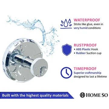 HOME SO Suction Cup Hooks for Bathroom and Kitchen