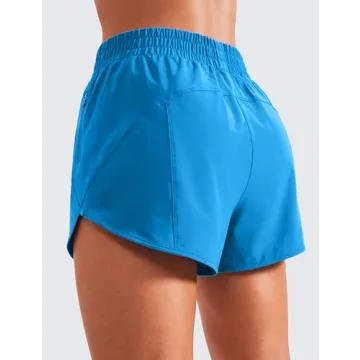 CRZ YOGA Women's High Waisted Running Shorts - Quick Dry
