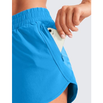 CRZ YOGA Women's High Waisted Running Shorts - Quick Dry