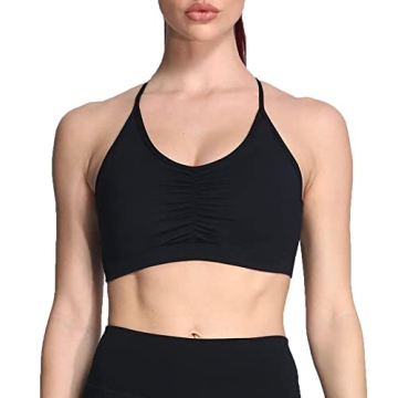 Aoxjox Ruched Sports Bra - Stylish Support for Workouts