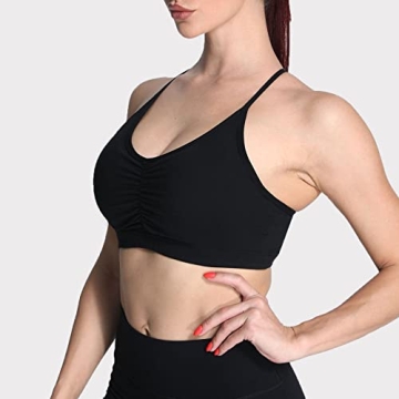 Aoxjox Ruched Sports Bra - Stylish Support for Workouts