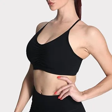 Aoxjox Ruched Sports Bra - Stylish Support for Workouts