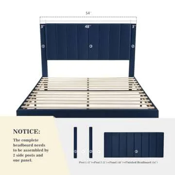 Elegant Velvet Upholstered Bed Frame | Allewie