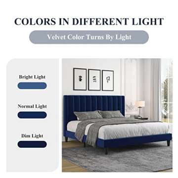 Elegant Velvet Upholstered Bed Frame | Allewie