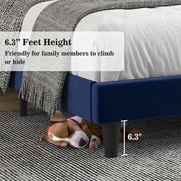 Elegant Velvet Upholstered Bed Frame | Allewie