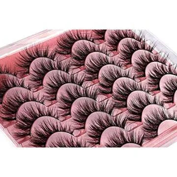 False Eyelashes Wispy Lashes Natural Look Eye Lashes Cat Eye Fake Eyelashes C Curl False Lashes Fluffy Handmade Light Volume Eyelashes 14 Pairs Pack by zanlufly